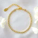 18K Gold Plated CZ Tennis Link Bracelet - Elegant and Hypoallergenic Jewelry for Every Occasion