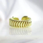 24K Gold Plated Thick Cuban Chain Adjustable Ring - Hypoallergenic, Stylish & Durable Jewelry