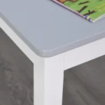 HOMCOM 3-Piece Kids Table and Chair Set - Grey Toddler Preschool Desk for Study, Rest, and Snack Time - Image 8
