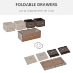 HOMCOM 5-Drawer Dresser - Modern Linen Fabric Chest with Steel Frame & Wooden Top for Bedroom, Hallway, and Entryway Storage - Image 3