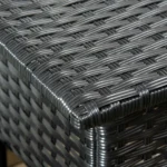 Outsunny Black Rattan Side Table | Durable Outdoor Coffee Table for Patio & Garden - Image 7