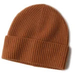 Cashmere Alpi Ribbed Turn Up Beanie Caramel - Soft, Warm, and Stylish Winter Hat
