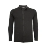 Luxurious Black Pique Stitch Cashmere Knitted Shirt - Titan Collection