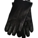 Black Leather Gloves - Italian Made, Full Nappa Leather - Luxurious Handcrafted Elegance