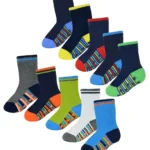 10 Pairs Non-Slip Cotton Baby Boy Socks with Stars | Anti-Slip Grippers | Soft & Comfortable | 0-24 Months