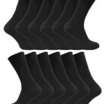 12 Pairs Men's 100% Cotton Diabetic Friendly Non-Elastic Socks - Ultimate Comfort & Breathability
