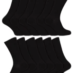 12 Pair Men's 100% Egyptian Cotton Ribbed Socks - Super Soft & Comfy, Multiple Sizes