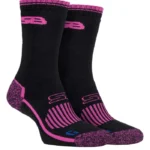 2 Pairs of Ladies Durable Cotton Hiking Socks with Arch Support & Reinforced Cushioned Heel for Outdoor Adventures