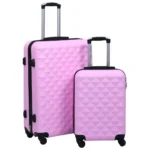 vidaXL Hardcase Trolley Set 2 pcs - Stylish Pink ABS Luggage for Travel
