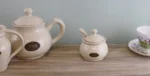 Elegant Country Cottage Cream Ceramic Sugar Bowl with Lid & Spoon - Perfect Kitchen Decor & Storage - Image 2