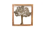 Brass Tree of Life in Wooden Frame - Elegant & Unique Home Decor Accent