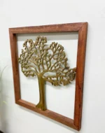 Brass Tree of Life in Wooden Frame - Elegant & Unique Home Decor Accent - Image 3