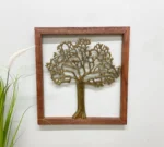 Brass Tree of Life in Wooden Frame - Elegant & Unique Home Decor Accent - Image 4