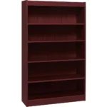 Elegant Lorell Mahogany Panel End Hardwood Veneer Bookcase - 5 Adjustable Shelves, 550 lb Load Capacity - Durable Wood & Laminate Finish