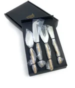 Golden Cheese Knives Set of 4 - Elegant Stainless Steel with Hammered Handles - Perfect for All Cheese Types - Ideal Gift for Housewarming & Special Occasions - Image 7