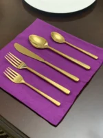 Vibhsa 20 Piece Gold Flatware Set - Service for 4 | Elegant & Shiny Luxurious Design