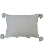 Elegant Accent Pillow with Large Poms and Corner Tassels - 14" x 20" with Insert | Handwoven, Soft & Durable Decor - Image 3