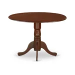 Elegant Mahogany 5-Piece Kitchen Table Set | Round Dining Table & 4 Linen Chairs - Image 4