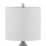 Ellipse Table Lamp Set Of 2 - Elegant Blue Glass Base with White Drum Shade - Image 15