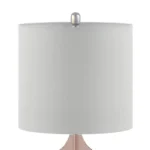 Ellipse Table Lamp Set Of 2 - Elegant Blue Glass Base with White Drum Shade - Image 20