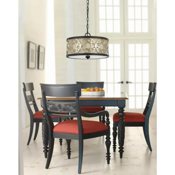 Elegant 60W x 2 Carmel 2 Light Metal Semi-Flush/Pendant Chandelier with Adjustable Height - Image 3