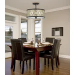 Elegant 60W x 2 Carmel 2 Light Metal Semi-Flush/Pendant Chandelier with Adjustable Height - Image 4
