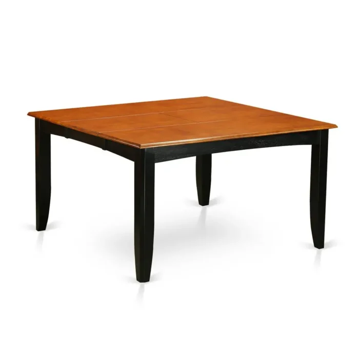 Elegant 5 Pc Dining Set - Square Table with Leaf and 4 Cushioned Chairs in Dark Black & Cherry Finish - Image 3