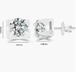 Sterling Silver Moissanite Earrings | 5mm 0.79 Carat | Dazzling & Eco-Friendly - Image 2
