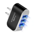USB Wall Charger, 3-Port Plug Cube, Portable Fast Charger for Multiple Devices