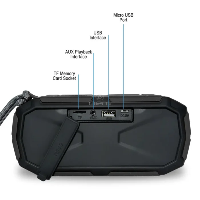 Water Resistant Bluetooth Speaker with Enhanced Bass - Portable, Durable & Perfect for Outdoors - Image 4