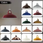 Vintage Industrial Barn Slotted Metal Yellow Ceiling Pendant Light Shade - 30cm Diameter, E27/B22 Compatible - Image 3