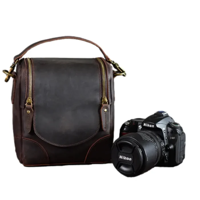 The Calista | Handcrafted Full-Grain Leather Camera Bag - Small, Durable DSLR & Mirrorless Case - Image 1