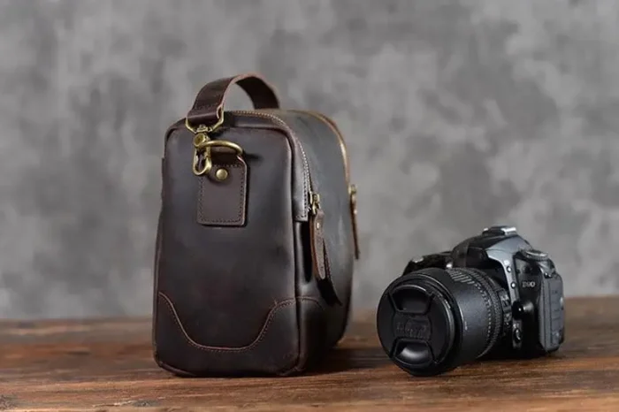 The Calista | Handcrafted Full-Grain Leather Camera Bag - Small, Durable DSLR & Mirrorless Case - Image 4