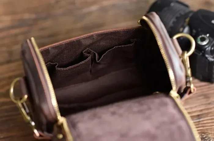 The Calista | Handcrafted Full-Grain Leather Camera Bag - Small, Durable DSLR & Mirrorless Case - Image 8
