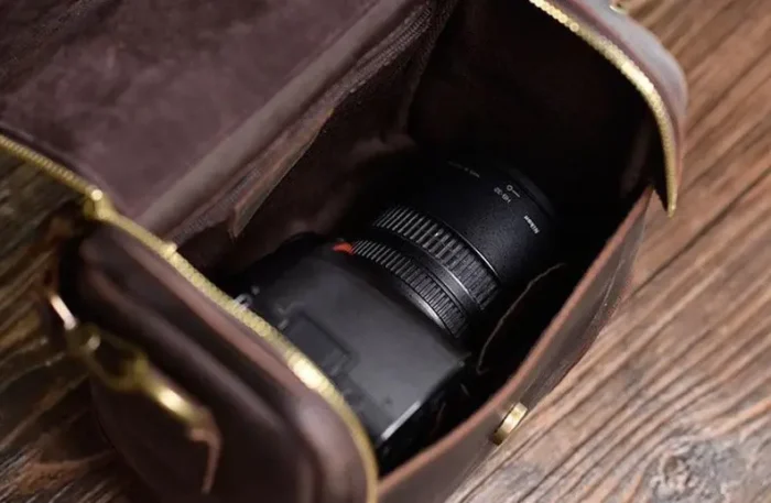 The Calista | Handcrafted Full-Grain Leather Camera Bag - Small, Durable DSLR & Mirrorless Case - Image 9