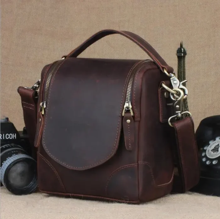 The Calista | Handcrafted Full-Grain Leather Camera Bag - Small, Durable DSLR & Mirrorless Case - Image 11