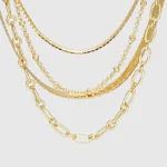 Stylish and Versatile 4 Layer Chain Necklace | Trendy Layered Jewelry for Any Occasion