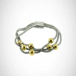 Elegant Hammered Gold Ball Magnetic Bracelet - Multi Chain, Strong Magnetic Closure, Lead & Nickel Free