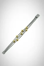 Elegant Hammered Gold Ball Magnetic Bracelet - Multi Chain, Strong Magnetic Closure, Lead & Nickel Free - Image 2