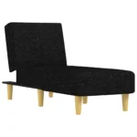 vidaXL Chaise Longue - Elegant Black Fabric Reclining Sofa | Ultimate Relaxation & Comfort - Image 2