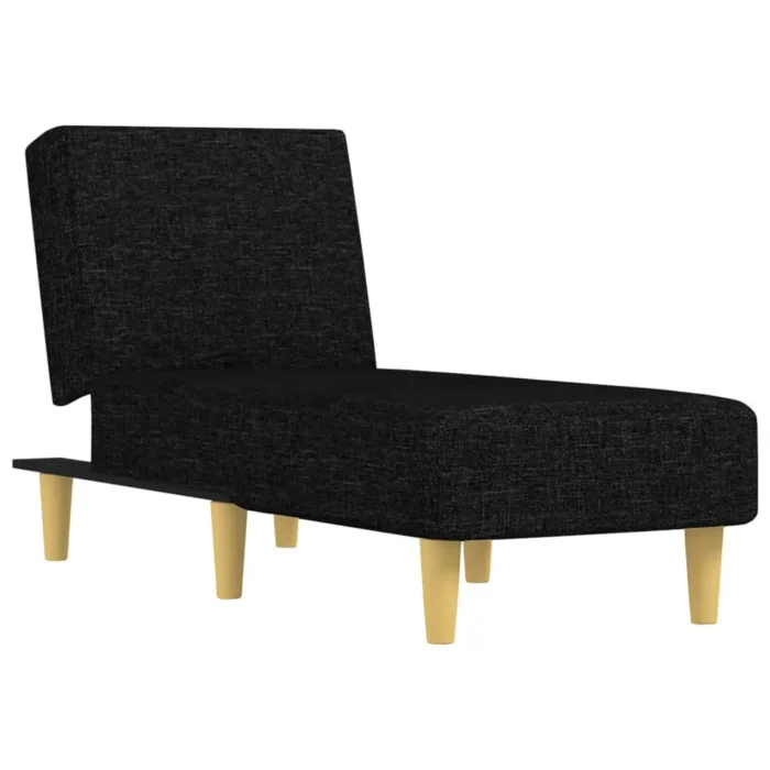 vidaXL Chaise Longue - Elegant Black Fabric Reclining Sofa | Ultimate Relaxation & Comfort - Image 2