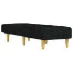 vidaXL Chaise Longue - Elegant Black Fabric Reclining Sofa | Ultimate Relaxation & Comfort - Image 3