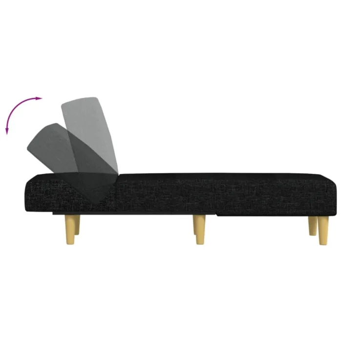 vidaXL Chaise Longue - Elegant Black Fabric Reclining Sofa | Ultimate Relaxation & Comfort - Image 6