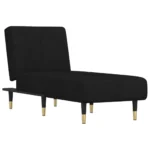 vidaXL Chaise Longue Black Velvet - Multifunctional Recliner for Home Comfort - Image 2
