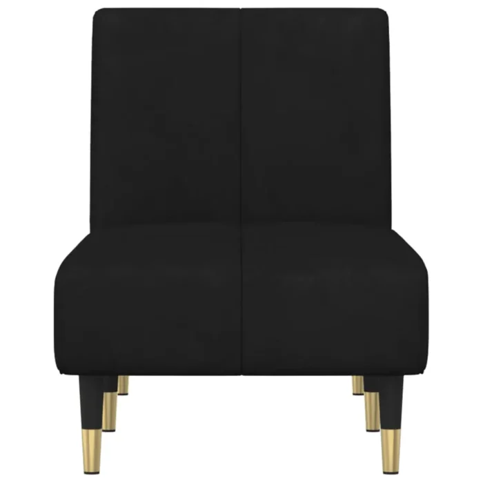 vidaXL Chaise Longue Black Velvet - Multifunctional Recliner for Home Comfort - Image 4