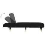 vidaXL Chaise Longue Black Velvet - Multifunctional Recliner for Home Comfort - Image 6