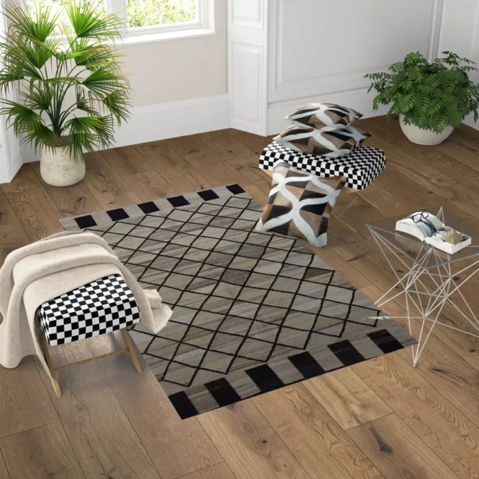 Ariana Handmade Kabul Kilim Rug - Genuine Wool, Bohemian Style | Add Elegance to Your Home - Image 2