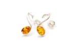 Amber Music Note Stud Earrings - Sterling Silver & Baltic Amber | Elegant & Unique Jewelry - Image 4