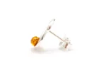 Amber Music Note Stud Earrings - Sterling Silver & Baltic Amber | Elegant & Unique Jewelry - Image 6