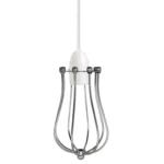Chrome Metal Balloon Cage Wall Light - Easy Fit Hanging Lampshade - Vintage Industrial Design - Image 6